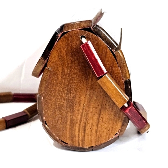 1970's Wood Slat Mini Barrel Shoulder Bag Handmade - Picture 5 of 9